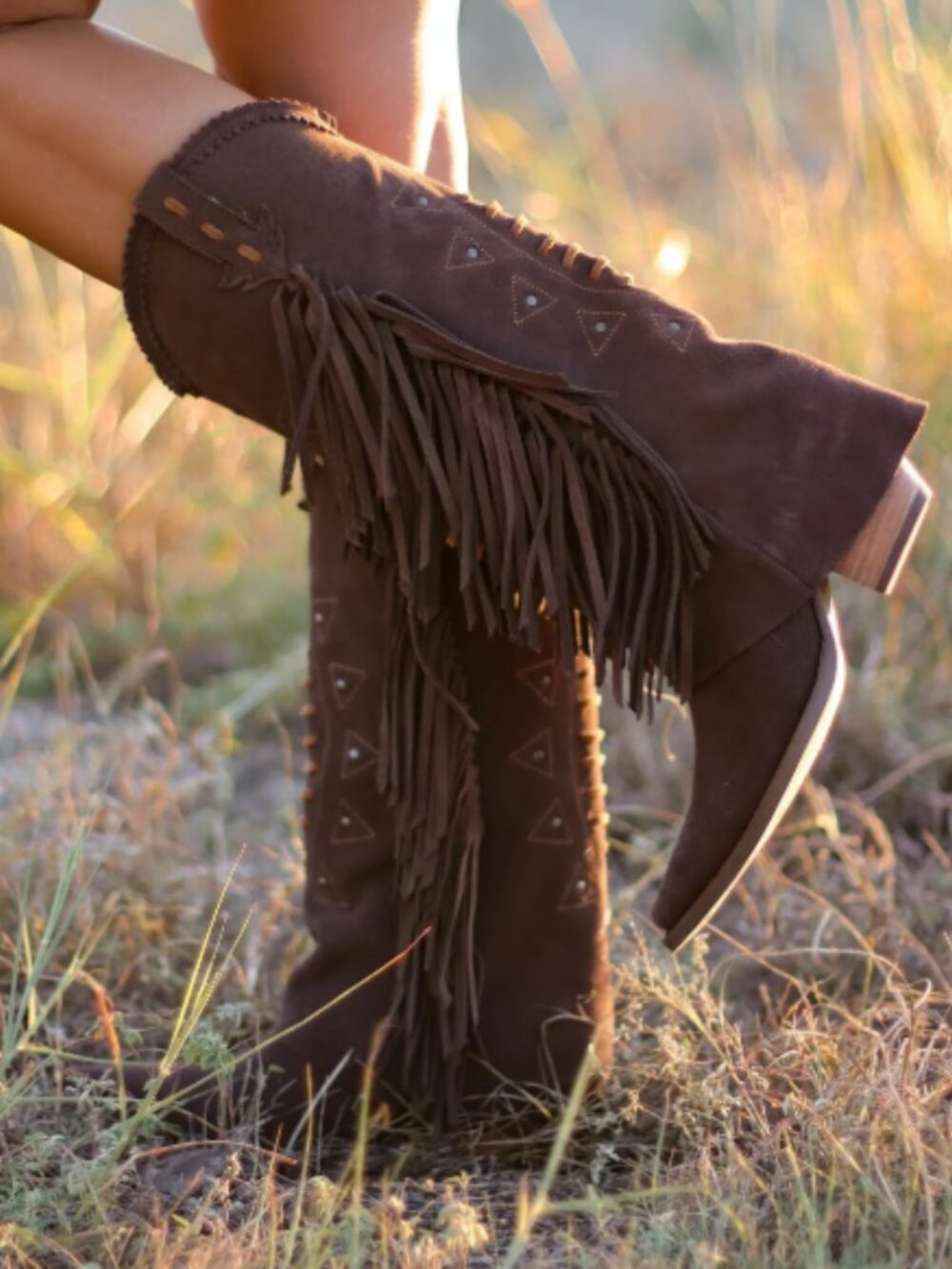 new DINGO Made In Mexico Suede Lad 14 Boots With Fringe Spirit Trail 268 10M5